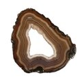 Agate Slice - Banded brown with crystal edged open centre ~190mm