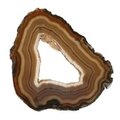 Agate Slice - Banded brown with crystal edged open centre ~ 190mm