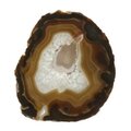 Agate Slice - Banded brown with crystal centre ~ 210mm