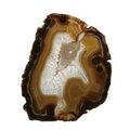 Agate Slice - Banded brown with crystal centre ~210mm