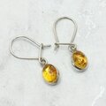 Amber 925 Silver Drop Earrings ~27mm