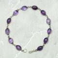 Amethyst & 925 Sterling Silver Oval Bracelet