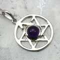 Amethyst & Silver Hexagram - 25mm