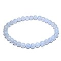 Blue Lace Agate 6mm Round Bead Bracelet