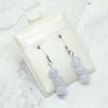 Blue Lace Agate 925 Silver Drop Earrings ~22mm
