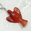 Carnelian Angel 925 Silver Pendant - 25mm