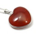 Carnelian Silver Rim Heart Pendant