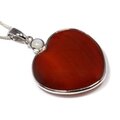 Carnelian & Moonstone Heart Pendant ~35mm