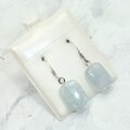 Celestite 925 Silver Drop Earrings ~15mm