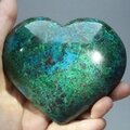 Chrysocolla and Malachite Polished Heart ~100x87mm