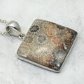 Flower Coral 925 Sterling Silver Square Pendant  ~27mm