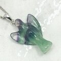 Fluorite Angel 925 Silver Pendant - 25mm