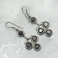 Garnet 925 Silver Teardrop Chandelier Earrings ~47mm