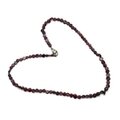 Garnet Gemstone Crystal Necklace with clasp - 18 Inches