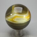 Golden Green Banded Agate Crystal Sphere ~50mm