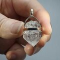 Herkimer Diamond Healing Crystal 925 Silver Pendant  ~24mm