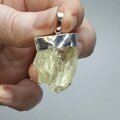 Hiddenite Healing Crystal 925 Silver Pendant ~30mm