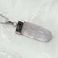 Kunzite Healing Crystal 925 Silver Pendant ~31mm