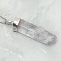Kunzite Healing Crystal 925 Silver Pendant ~42mm