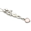 Lovers 925 Antique Silver Pendant with Rose Quartz Stone ~70mm