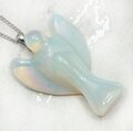 Opalite Angel 925 Silver Pendant - 40mm