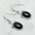 Ornate Onyx 925 Silver Oval Drop Earrings ~23mm