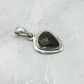 Moldavite Faceted 925 Sterling Silver Pendant  ~19mm