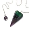 Rainbow Fluorite Crystal Pendulum