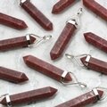 Rhodonite Double Terminating Point 925 Silver Pendant ~37mm