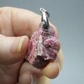 Rhodonite Healing Crystal 925 Silver Pendant ~30mm
