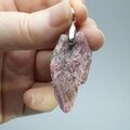 Rhodonite Healing Crystal 925 Silver Pendant ~39mm