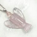 Rose Quartz Angel 925 Silver Pendant - 25mm