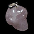 Rose Quartz Skull Pendant ~ 24mm