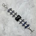 Rutilated Quartz & Lapis Lazuli 925 Sterling Silver Bracelet (Length 172mm)