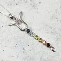 Faceted Seven Chakra Caduceus Sterling Silver Pendant