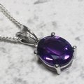 Siberian Amethyst Oval Pendant  ~10mm