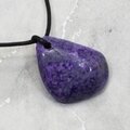 Sugilite Drilled Tumblestone with Cord  ~29mm