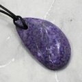 Sugilite Drilled Tumblestone with Cord  ~44mm
