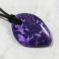 Sugilite Pendant With Wax Cotton Cord  ~32 x 22mm