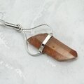 Tangerine Quartz & Silver Terminated Point 925 Silver Pendant ~44mm