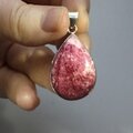 Thulite & Silver Pendant ~28mm