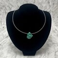 Turquoise Nugget Pendant & Silver Metal Choker ~29mm