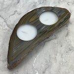 Natural Agate Tealight Candle Holder ~160x72mm