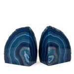 Agate Bookend Pair (Blue) ~123x95x53mm