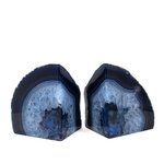 Agate Bookend Pair (Blue) ~124x190x84mm