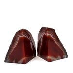 Agate Bookend Pair (Red) ~102x143x76mm