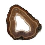 Agate Slice - Banded brown with crystal edged open centre ~190mm