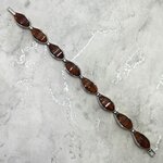 Amber 925 Sterling Silver Oval Bracelet (Length 198mm)