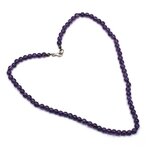 Amethyst Polished Round Bead Necklace with clasp - 16 Inches