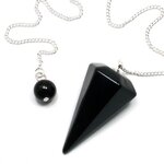 Black Obsidian Crystal Pendulum